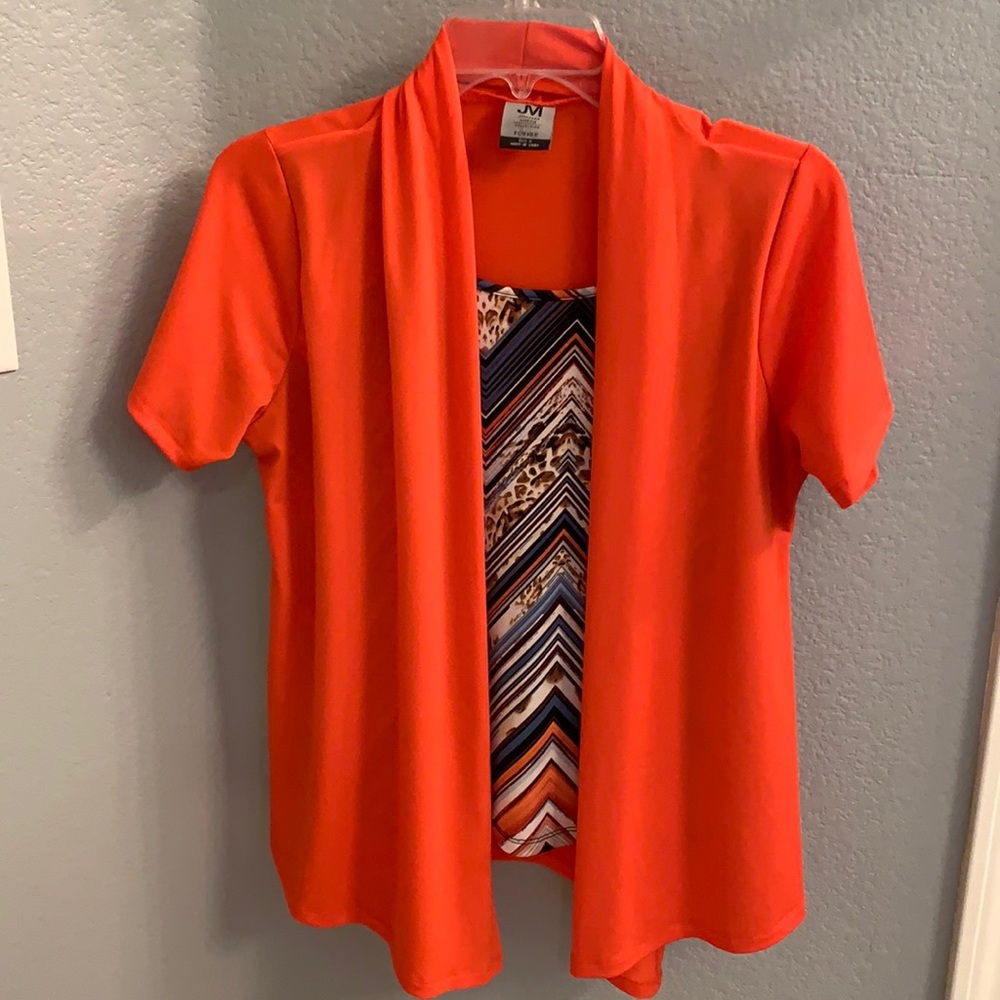 Jonathan Martin orange cardigan-shirt